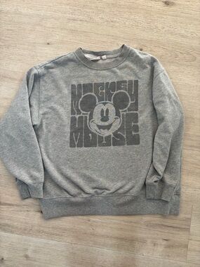Disney Grey Mickey Mouse Crewneck Pullover